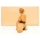 Vintage Hand Carved Wooden Peasant