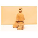Vintage Hand Carved Wooden Peasant