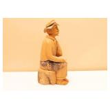 Vintage Hand Carved Wooden Peasant