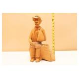 Vintage Hand Carved Wooden Peasant