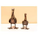 Set of Metal Pelican Sculptures