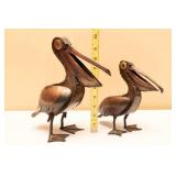 Set of Metal Pelican Sculptures