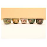 Set of 5 Beautiful Chinese Cloisonne