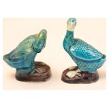 Chinese Porcelain Turquoise - Glazed Figurines