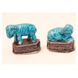 Chinese Porcelain Turquoise - Glazed Figurines