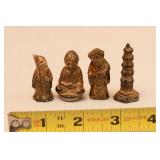 Four Carved Mini Figurines