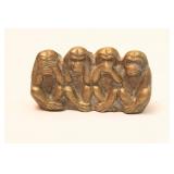 Brass Wise Monkey Figurine -Hear No Evil, Speak No Evil ...