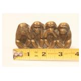 Brass Wise Monkey Figurine -Hear No Evil, Speak No Evil ...
