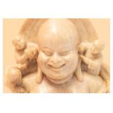 Vintage Carved Soapstone "Laughing Budda" Figure