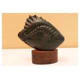 Stone Carved Fish on Wood Pedestal.  Limited Edition