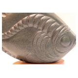 Stone Carved Fish on Wood Pedestal.  Limited Edition