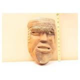 Folk Art Fish Scale Bull Hair Wooden Mask