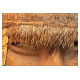 Folk Art Fish Scale Bull Hair Wooden Mask