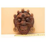 Tibetian Hand Carved Wooden Mask