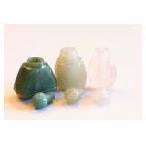 Stone Carved Asian Mini Perfume Bottles