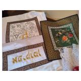 Lot of Doilies, Crocheted Apron & Runners