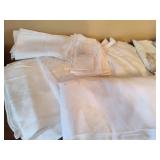Lot of Assorted White Table Cloths & Napkins