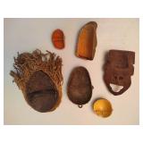 Lot of Misc Wood & Metal Small Masks