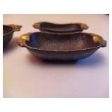 Set of Nordia Hammered Brass Ashtrays