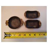 Set of Nordia Hammered Brass Ashtrays