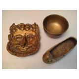 Lot of Brass Trinkets & Mask