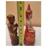 Two Wooden Buddha Figurines