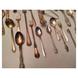 Lot of Assorted Silver Plated & Stainless Silverware