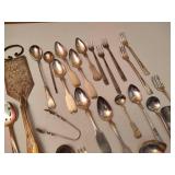 Lot of Assorted Silver Plated & Stainless Silverware