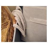 Lot of Assorted Cloth Handled Drawers & Wicker Baskets