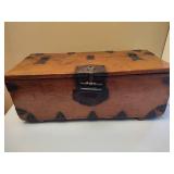 Hand Crafted Wood/Metal Hinged Chest