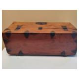 Hand Crafted Wood/Metal Hinged Chest