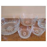 Arcoroc Salad Bowls & Four Matching Serving Bowls