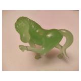Vintage Jade Chinese Peking Glass Horse Figurine