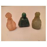 Stone Carved Asian Mini Perfume Bottles