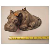 Art Collectibles Ceramic Hippo w/Birds