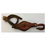 Antique 9" Metal Double Wheel Pulley Antique 9" Metal Double Wheel Pulley