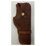 Misc. Vintage Leather Pistol Holsters And One Belt Misc. Vintage Leather Pistol Holsters And One Belt