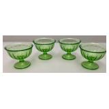 Vintage Uranium Glass Sherbert Cups Vintage Uranium Glass Sherbert Cups