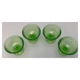 Vintage Uranium Glass Sherbert Cups Vintage Uranium Glass Sherbert Cups