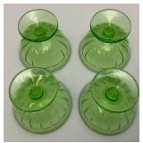 Vintage Uranium Glass Sherbert Cups Vintage Uranium Glass Sherbert Cups