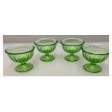 Vintage Uranium Glass Sherbert Cups Vintage Uranium Glass Sherbert Cups