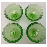Vintage Uranium Glass Sherbert Cups Vintage Uranium Glass Sherbert Cups