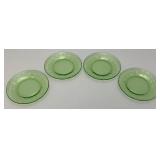 Vintage Uranium Glass 6" Plates Vintage Uranium Glass 6" Plates