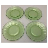 Vintage Uranium Glass 6" Plates Vintage Uranium Glass 6" Plates