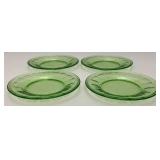 Vintage Uranium Glass 6" Plates Vintage Uranium Glass 6" Plates