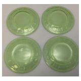 Vintage Uranium Glass 6" Plates Vintage Uranium Glass 6" Plates