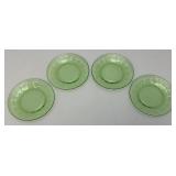 Vintage Uranium Glass 6" Plates Vintage Uranium Glass 6" Plates