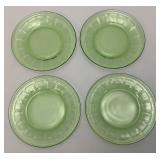 Vintage Uranium Glass 6" Plates Vintage Uranium Glass 6" Plates