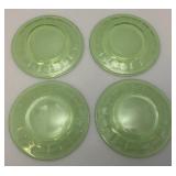 Vintage Uranium Glass 6" Plates Vintage Uranium Glass 6" Plates