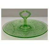 Vintage Uranium Glass 11 1/2" Server Dish Vintage Uranium Glass 11 1/2" Server Dish